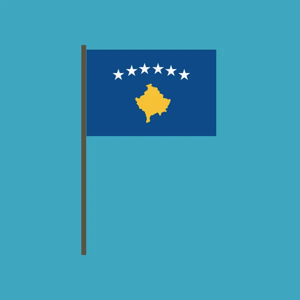 Kosovoflaggen Symbol Flachem Design Unabhängigkeitstag Oder Nationalfeiertag Konzept — Stockvektor