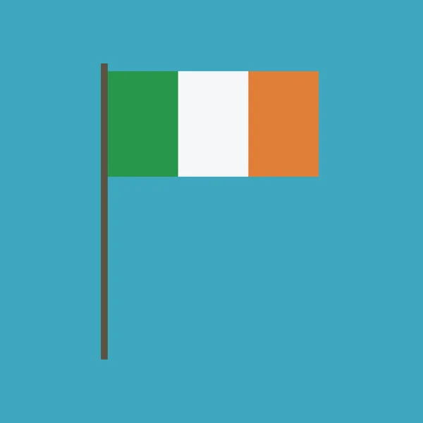 Ícone Bandeira Irlanda Design Plano Dia Independência Conceito Feriado Nacional — Vetor de Stock