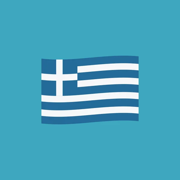 Ikone Der Griechischen Flagge Flachem Design Unabhängigkeitstag Oder Nationalfeiertag Konzept — Stockvektor