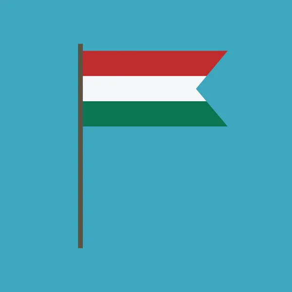 Bandera Hungría Icono Diseño Plano Día Independencia Concepto Día Fiesta — Archivo Imágenes Vectoriales
