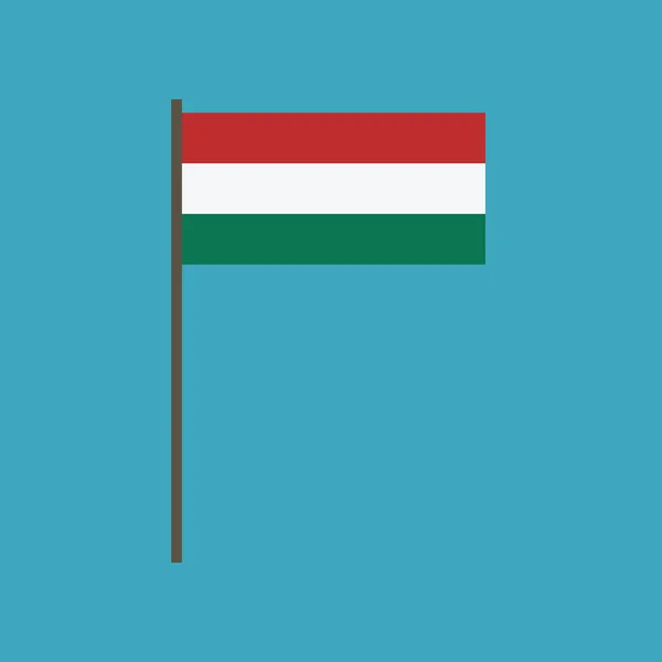 Bandera Hungría Icono Diseño Plano Día Independencia Concepto Día Fiesta — Vector de stock
