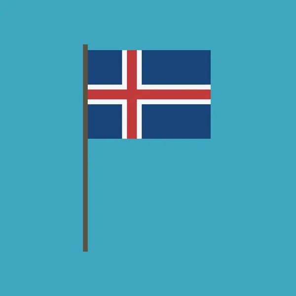 Islandská Vlajka Ikonu Plochý Design Den Nezávislosti Nebo Národní Den — Stockový vektor