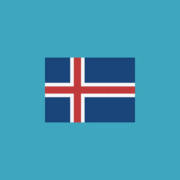 Islandská Vlajka Ikonu Plochý Design Den Nezávislosti Nebo Národní Den — Stockový vektor