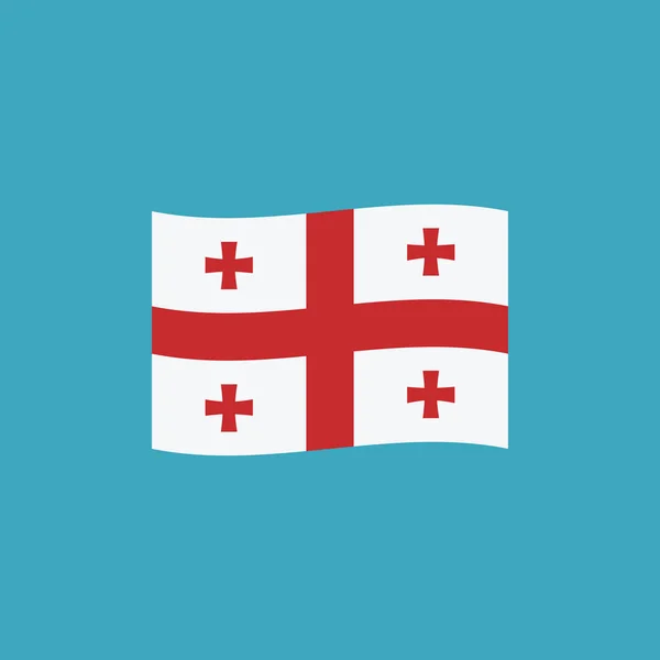 Icono Bandera Georgia Diseño Plano Día Independencia Concepto Día Fiesta — Vector de stock