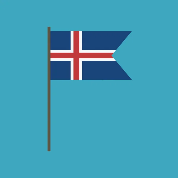 Islandia Icono Bandera Diseño Plano Día Independencia Concepto Día Fiesta — Archivo Imágenes Vectoriales