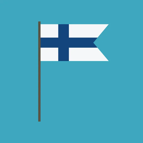 Ikona Příznaku Finsko Plochý Design Den Nezávislosti Nebo Národní Den — Stockový vektor