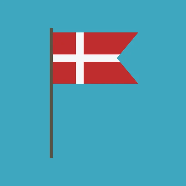 Bandera Dinamarca Icono Diseño Plano Día Independencia Concepto Día Fiesta — Archivo Imágenes Vectoriales