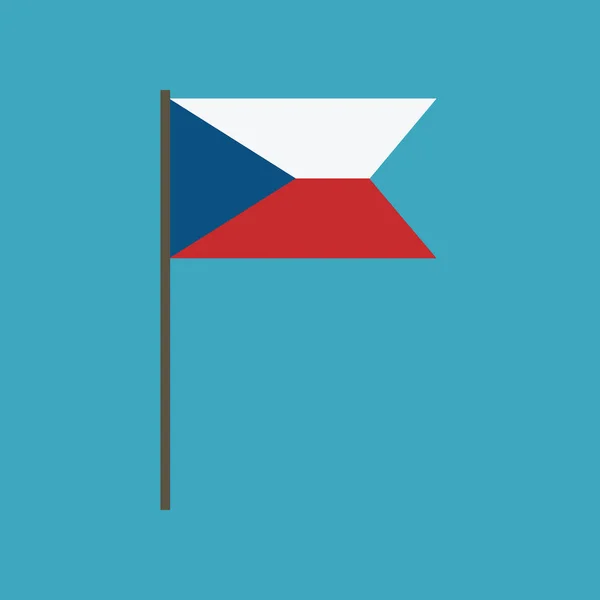 フラットなデザインでチェコ共和国の旗のアイコン 独立記念日や国立の日ホリデイ コンセプト — ストックベクタ