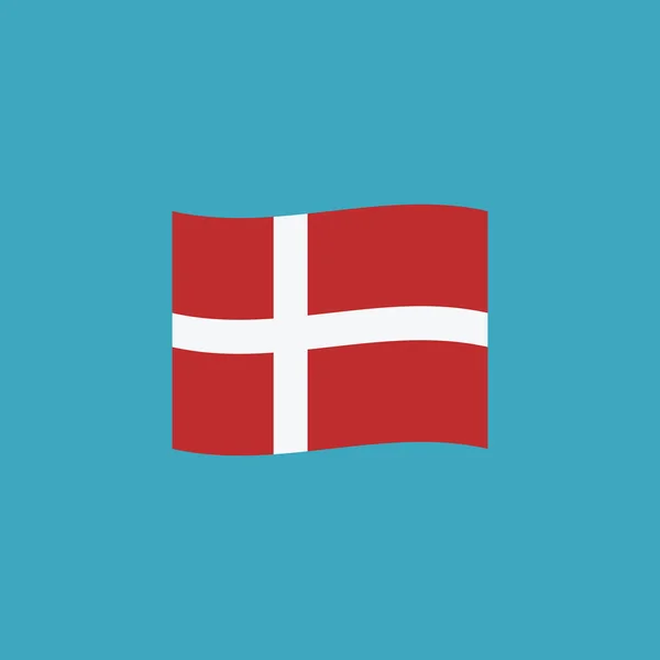 Значок Флага Дании Плоском Дизайне День Независимости Праздничная Концепция Национального — стоковый вектор