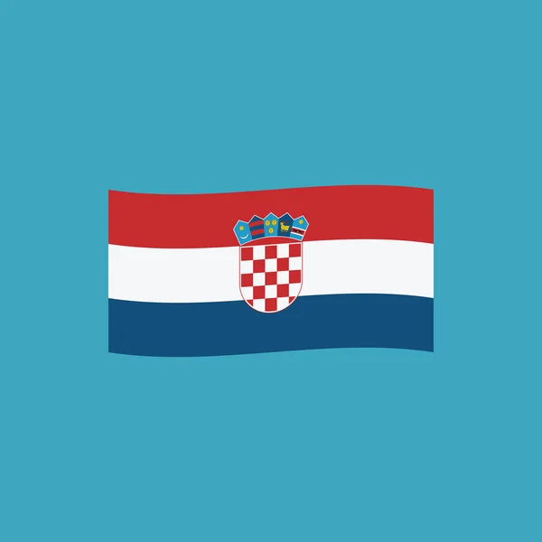 Kroatië Vlagpictogram Platte Ontwerp Independence Day Nationale Dag Concept Vakantie — Stockvector