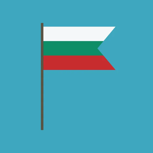 Ikone Der Bulgarischen Flagge Flachem Design Unabhängigkeitstag Oder Nationalfeiertag Konzept — Stockvektor