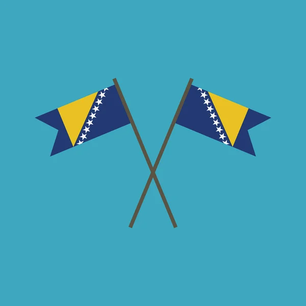 Bosnië Herzegovina Vlagpictogram Platte Ontwerp Independence Day Nationale Dag Concept — Stockvector