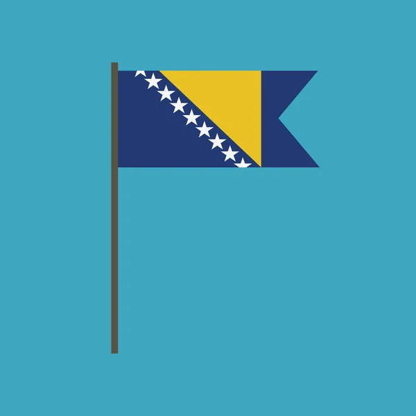 Bandera Bosnia Herzegovina Icono Diseño Plano Día Independencia Concepto Día — Archivo Imágenes Vectoriales