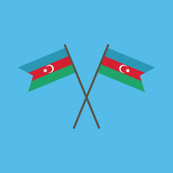 Ikona Příznaku Ázerbájdžánu Plochý Design Den Nezávislosti Nebo Národní Den — Stockový vektor