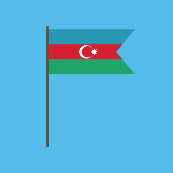 Icono Bandera Azerbaiyán Diseño Plano Día Independencia Concepto Día Fiesta — Vector de stock