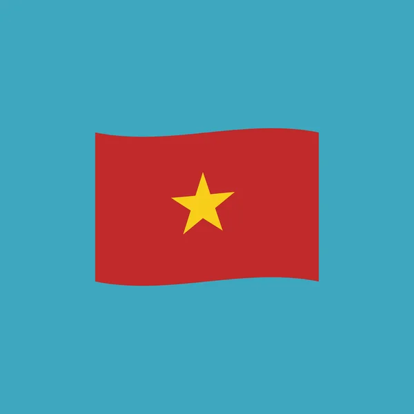Bandera Vietnam Icono Diseño Plano Día Independencia Concepto Día Fiesta — Vector de stock