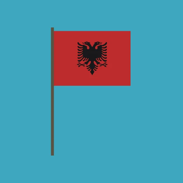 Bandera Albania Icono Diseño Plano Día Independencia Concepto Día Fiesta — Vector de stock