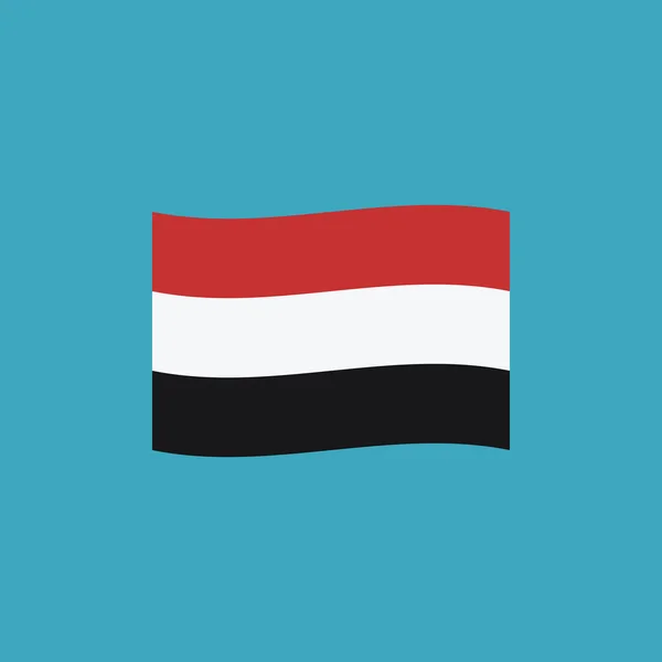 フラットなデザインでイエメンの旗のアイコン 独立記念日や国立の日ホリデイ コンセプト — ストックベクタ