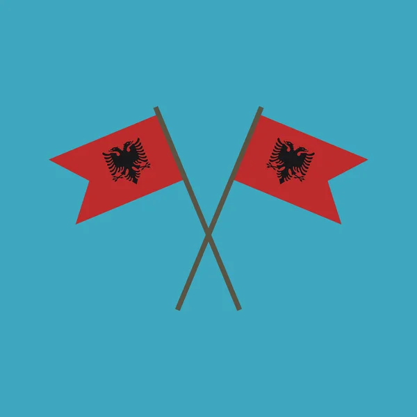 Albanië Vlagpictogram Platte Ontwerp Independence Day Nationale Dag Concept Vakantie — Stockvector