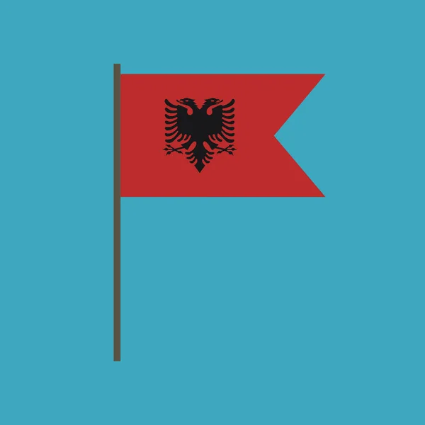 Bandera Albania Icono Diseño Plano Día Independencia Concepto Día Fiesta — Archivo Imágenes Vectoriales