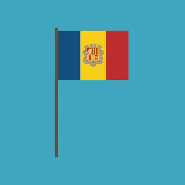 Andorra Vlajka Ikonu Plochý Design Den Nezávislosti Nebo Národní Den — Stockový vektor