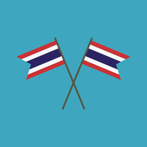 Icône Drapeau Thaïlandais Design Plat Fête Indépendance Concept Fête Nationale — Image vectorielle