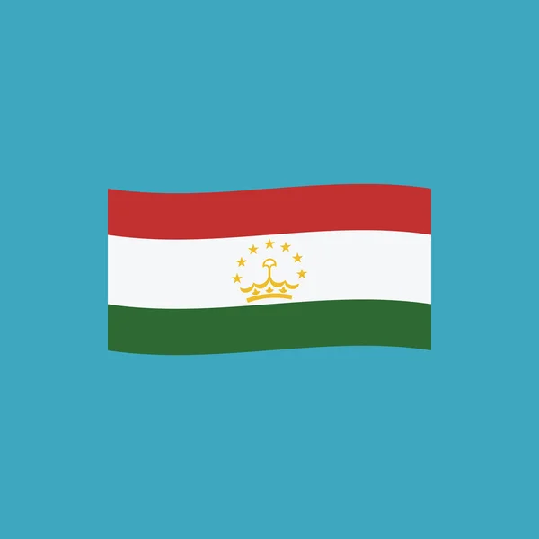 Значок Флага Таджикистана Плоском Дизайне День Независимости Праздничная Концепция Национального — стоковый вектор