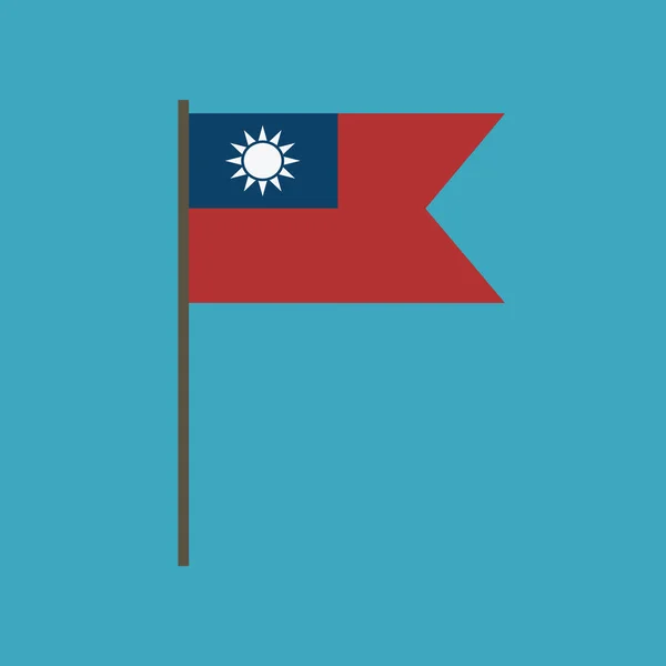 Ícone Bandeira Taiwan Design Plano Dia Independência Conceito Feriado Nacional —  Vetores de Stock