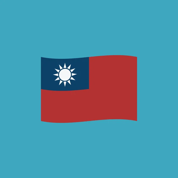 Тайванський Значок Прапорця Плоский Дизайн День Незалежності Або Національний День — стоковий вектор