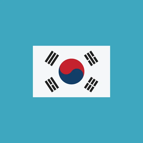 Zuid Korea Vlagpictogram Platte Ontwerp Independence Day Nationale Dag Concept — Stockvector