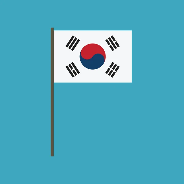Південна Корея Значок Прапорця Плоский Дизайн День Незалежності Або Національний — стоковий вектор