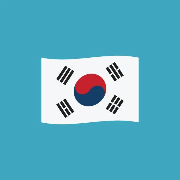 Zuid Korea Vlagpictogram Platte Ontwerp Independence Day Nationale Dag Concept — Stockvector