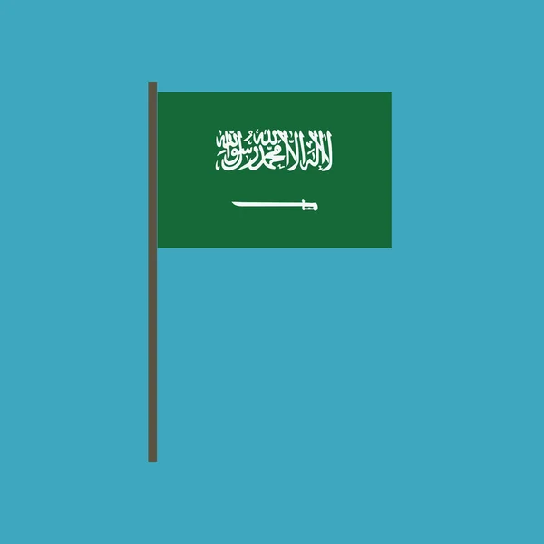 Значок Флага Саудовской Аравии Плоской Конструкции День Независимости Праздничная Концепция — стоковый вектор