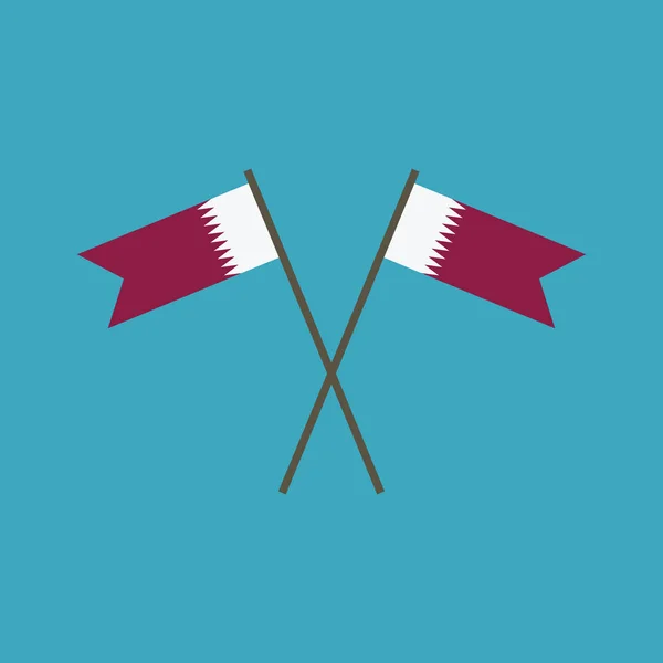 Katar Bayrak Simgesi Düz Tasarım Bağımsızlık Günü Ulusal Gün Tatil — Stok Vektör