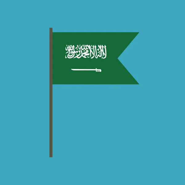 Ikon Bendera Arab Saudi Dalam Desain Datar Hari Kemerdekaan Atau - Stok Vektor