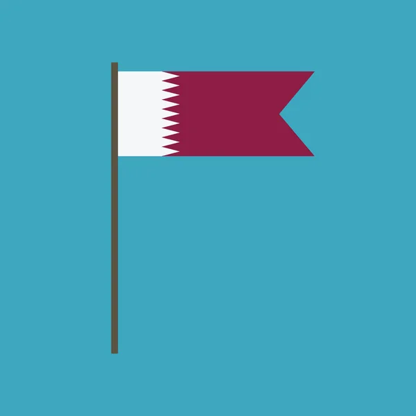 Bandera Qatar Icono Diseño Plano Día Independencia Concepto Día Fiesta — Vector de stock