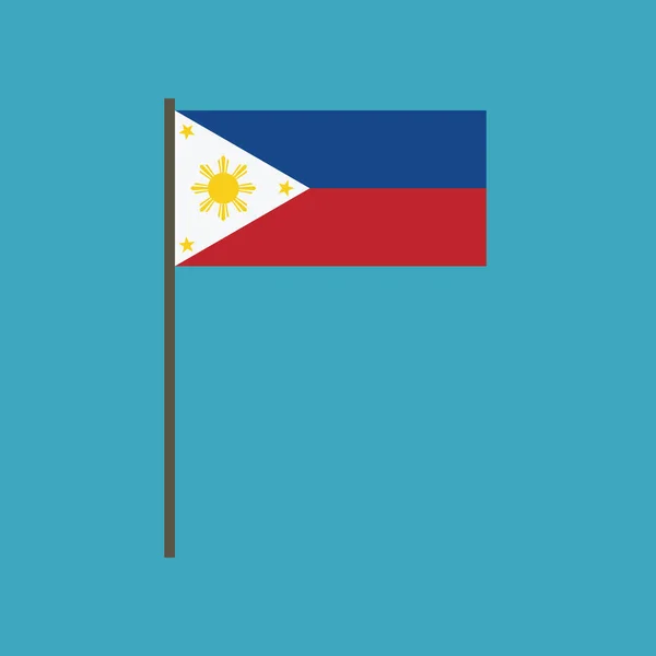 Fülöp Szigeteki Zászló Ikonra Lapos Design Függetlenség Napja Vagy Nemzeti — Stock Vector