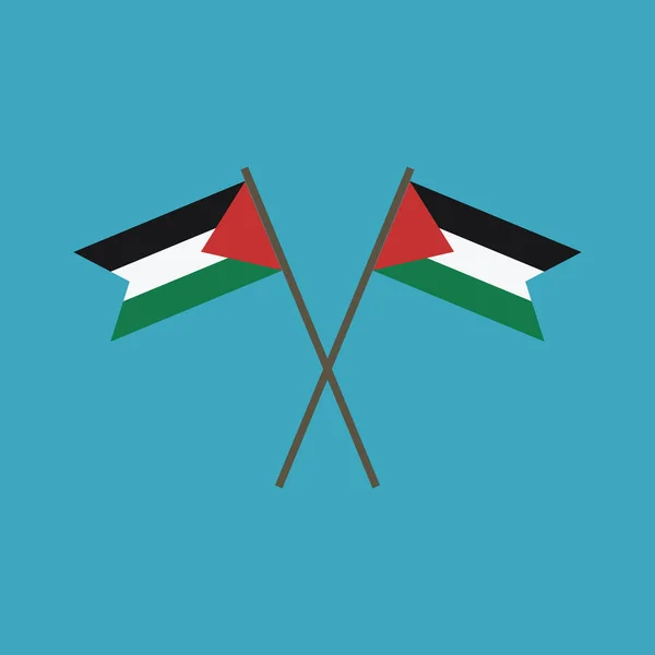 Ícone Bandeira Palestina Design Plano Dia Independência Conceito Feriado Nacional — Vetor de Stock