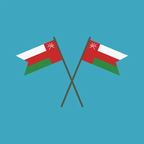 Bandera Omán Icono Diseño Plano Día Independencia Concepto Día Fiesta — Vector de stock
