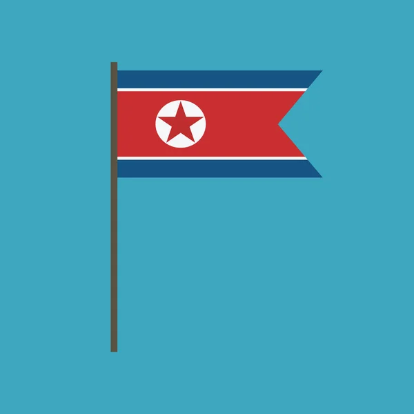 Noord Korea Vlagpictogram Platte Ontwerp Independence Day Nationale Dag Concept — Stockvector