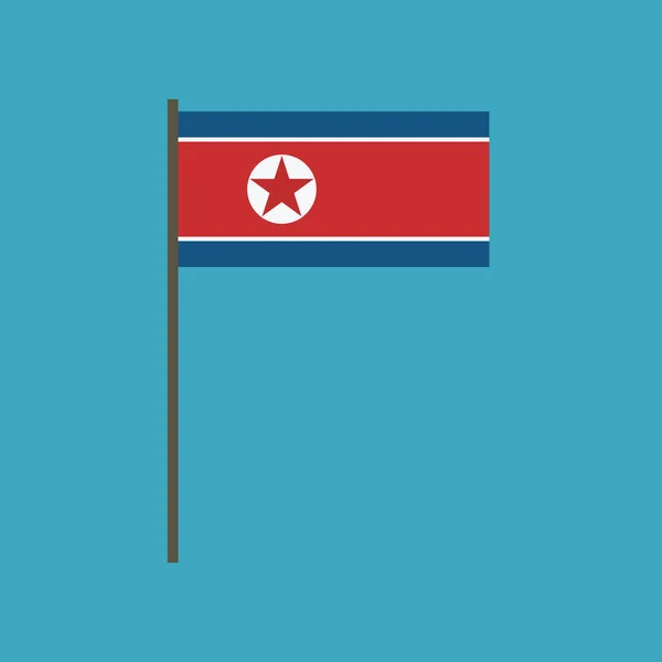 Ícone Bandeira Coreia Norte Design Plano Dia Independência Conceito Feriado —  Vetores de Stock