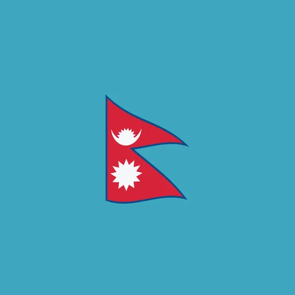 Düz Tasarım Nepal Bayrağı Simgesi Bağımsızlık Günü Ulusal Gün Tatil — Stok Vektör