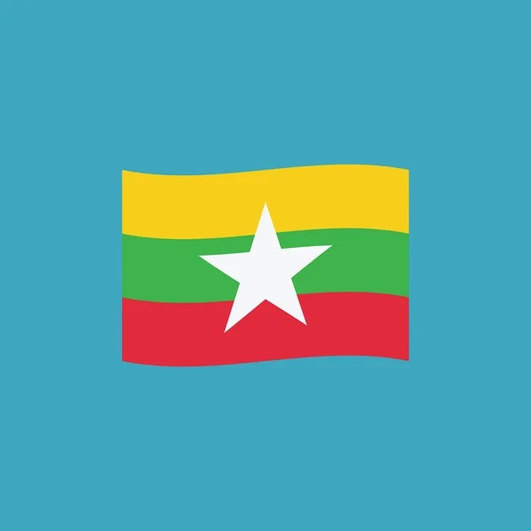 Icono Bandera Myanmar Diseño Plano Día Independencia Concepto Día Fiesta — Archivo Imágenes Vectoriales