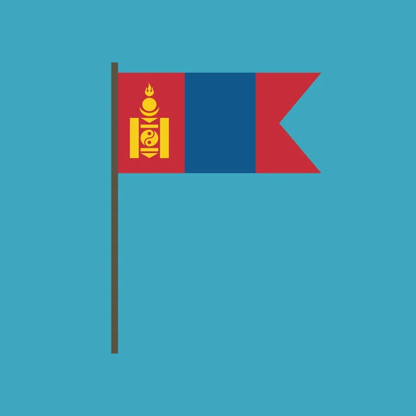 Монголія Значок Прапорця Плоский Дизайн День Незалежності Або Національний День — стоковий вектор
