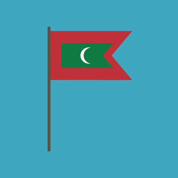 Значок Флага Мальдив Плоском Дизайне День Независимости Праздничная Концепция Национального — стоковый вектор