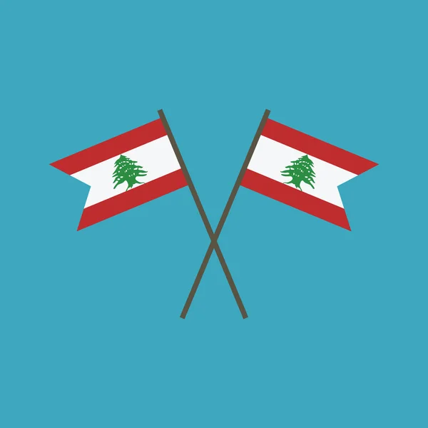 Bandera Líbano Icono Diseño Plano Día Independencia Concepto Día Fiesta — Archivo Imágenes Vectoriales