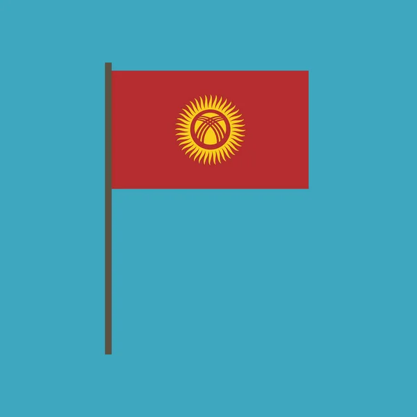 Kırgızistan Bayrağı Simgesi Düz Tasarım Bağımsızlık Günü Ulusal Gün Tatil — Stok Vektör