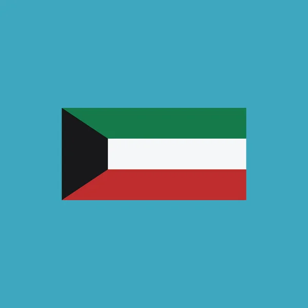 Ícone Bandeira Kuwait Design Plano Dia Independência Conceito Feriado Nacional — Vetor de Stock