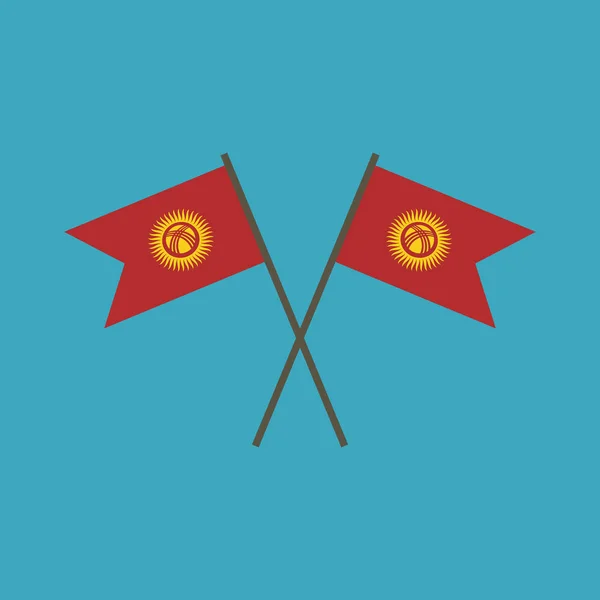Kırgızistan Bayrağı Simgesi Düz Tasarım Bağımsızlık Günü Ulusal Gün Tatil — Stok Vektör