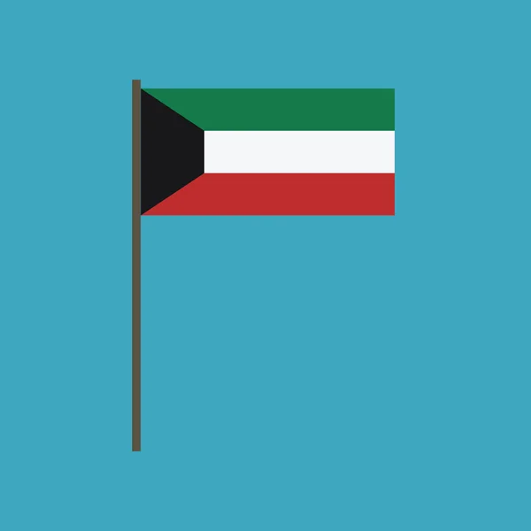Ícone Bandeira Kuwait Design Plano Dia Independência Conceito Feriado Nacional — Vetor de Stock
